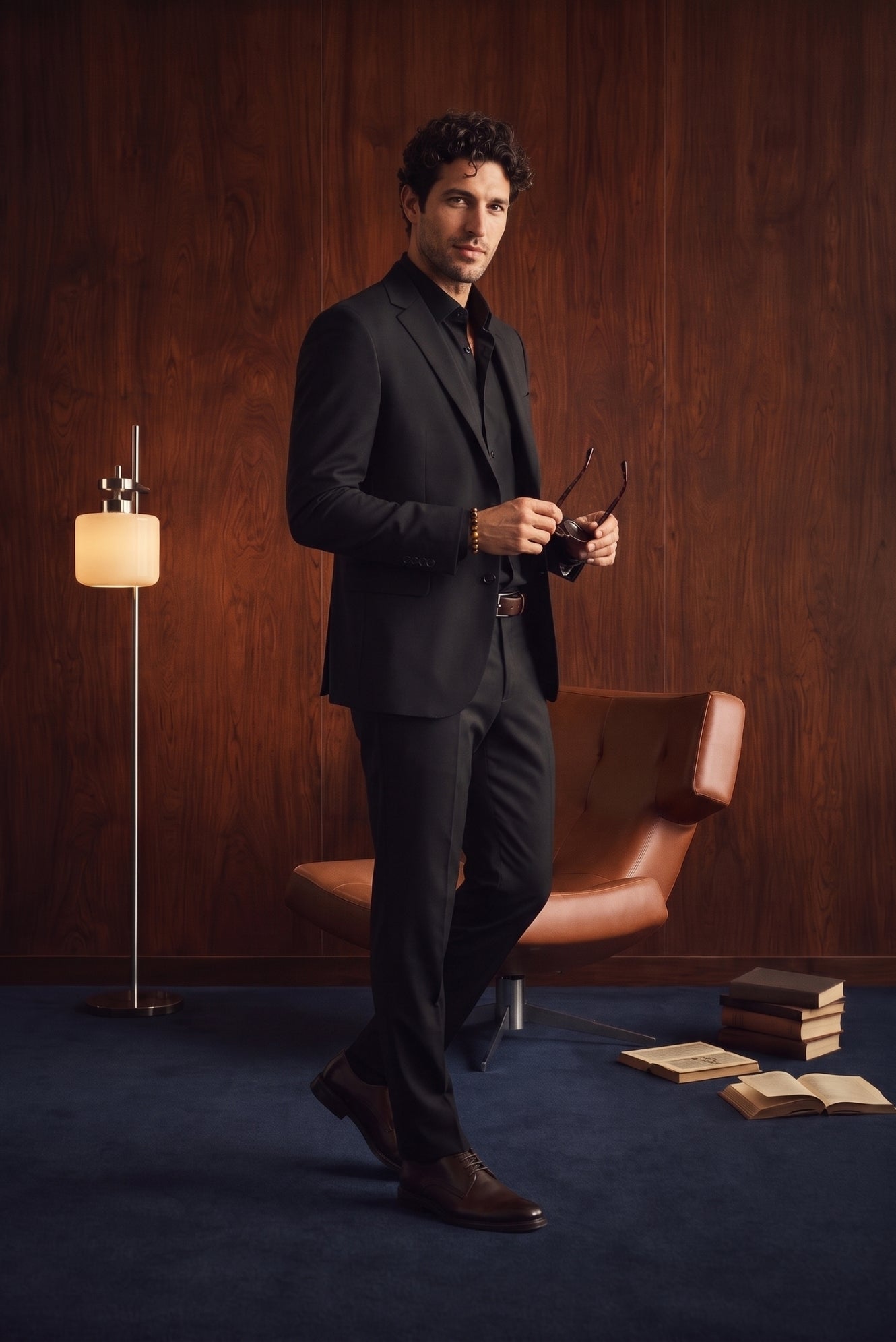 Kiğılı Signature — Black shirt, sunglasses in hand